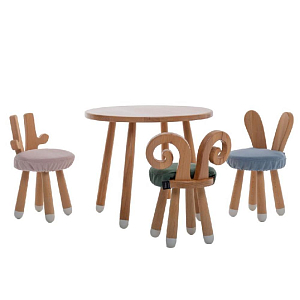 Стульчик LOONA soft furniture "Жирафик", розовый, с белыми пяточками